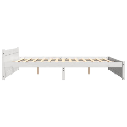 vidaXL Bed Frame without Mattress White Solid Wood 180x200 cm