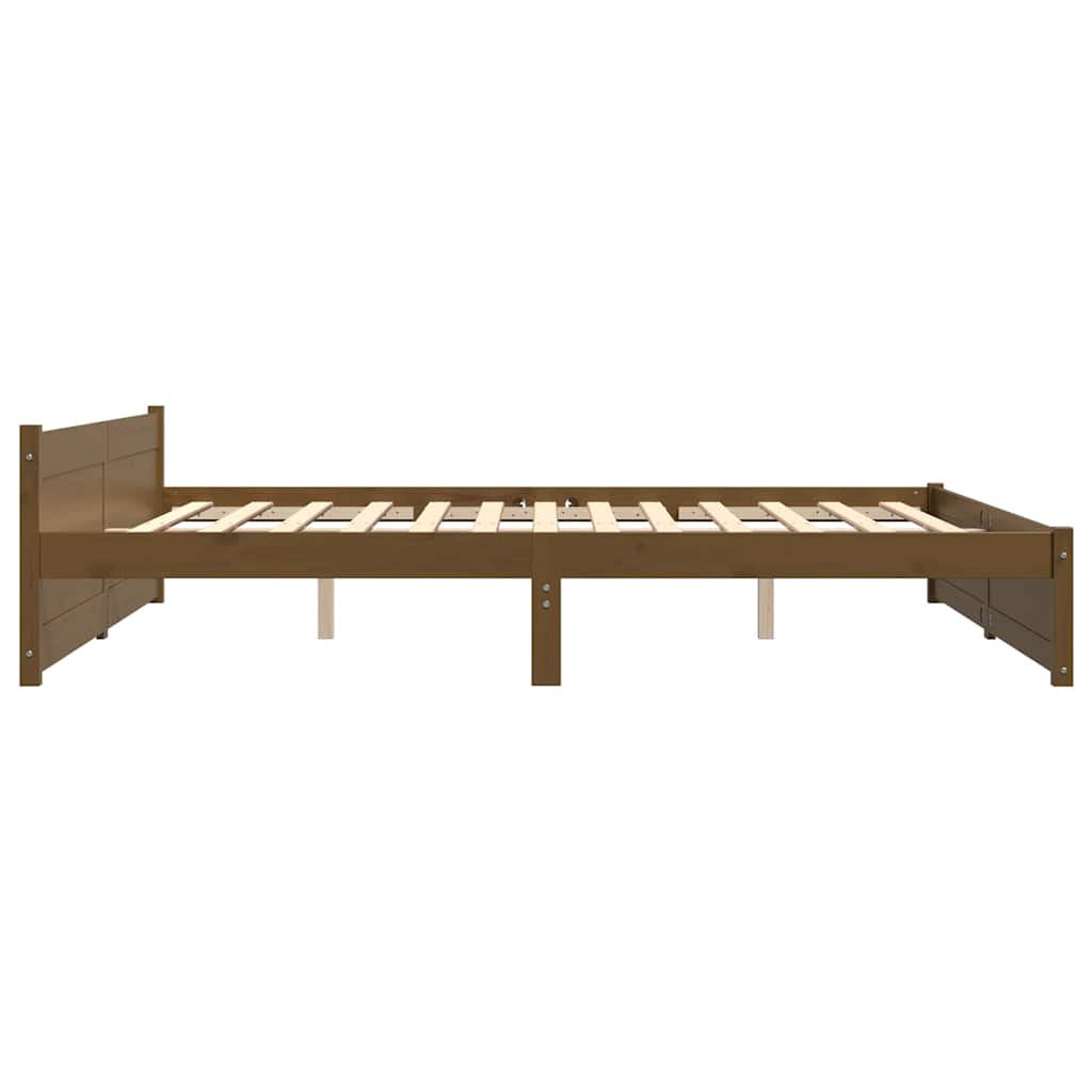 vidaXL Bed Frame without Mattress Honey Brown Solid Wood 200x200 cm