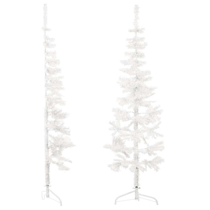 vidaXL Slim Artificial Half Christmas Tree with Stand White 120 cm