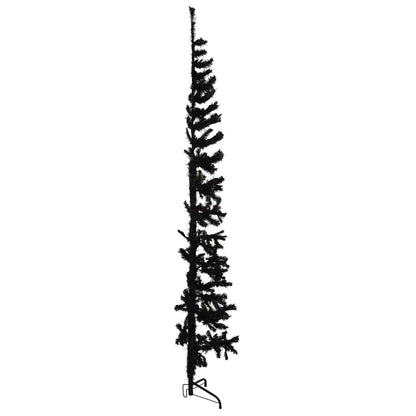 vidaXL Slim Artificial Half Christmas Tree with Stand Black 210 cm