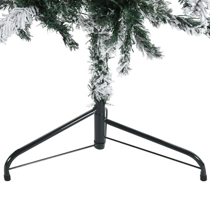vidaXL Slim Artificial Half Christmas Tree with Flocked Snow 180 cm