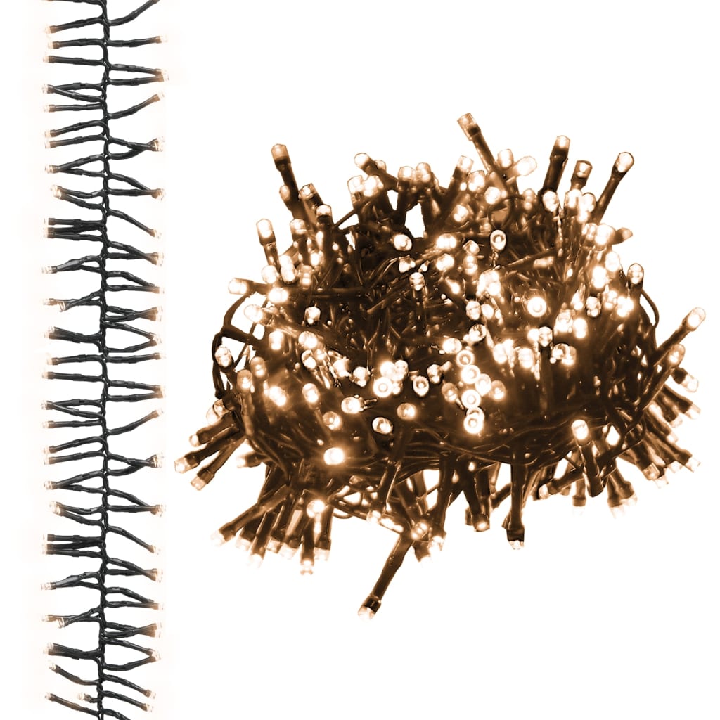 vidaXL LED Cluster String with 400 LEDs Warm White PVC