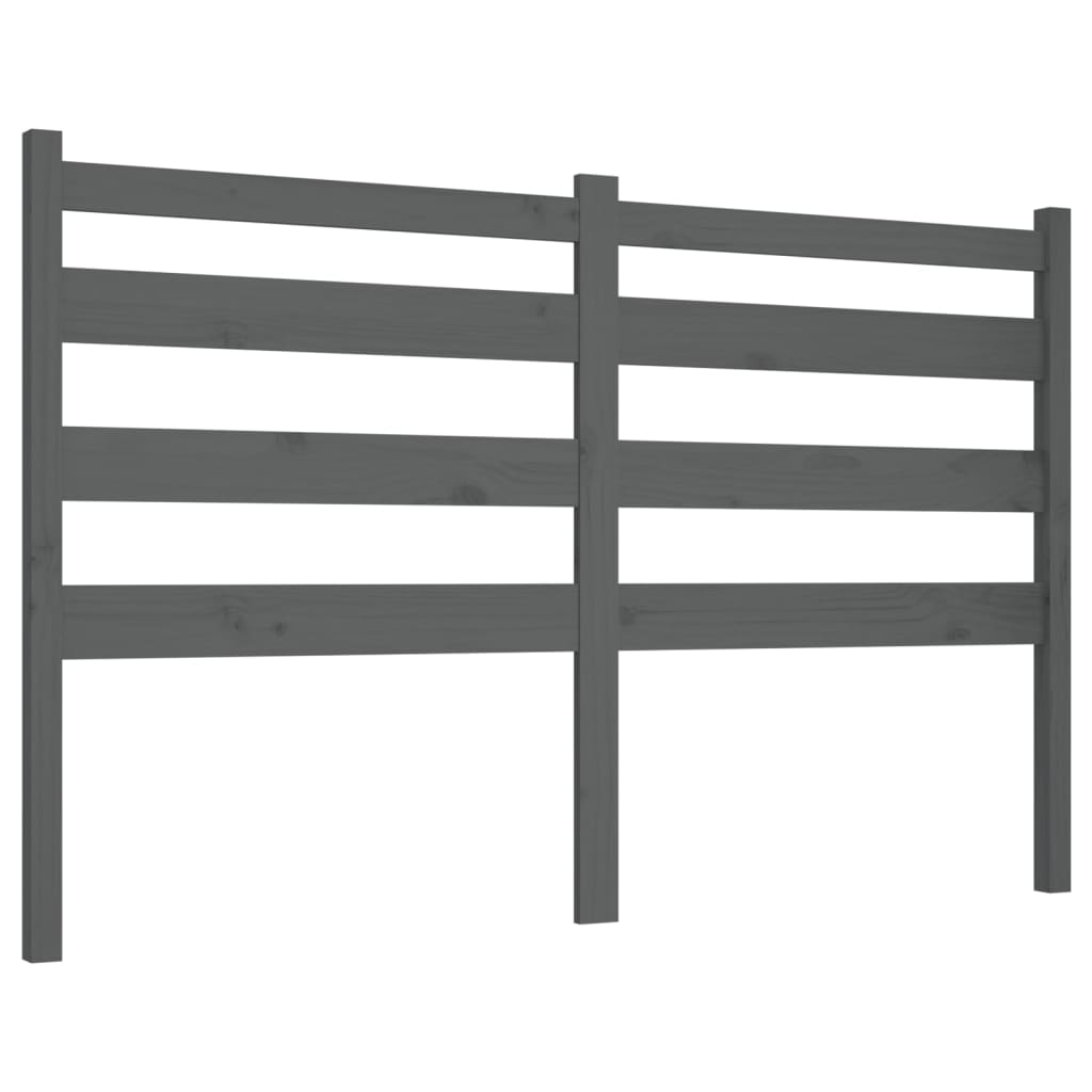 vidaXL Bed Headboard Grey 126x4x100 cm Solid Wood Pine