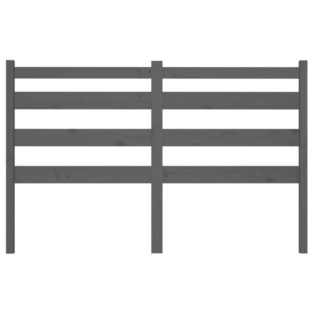 vidaXL Bed Headboard Grey 126x4x100 cm Solid Wood Pine