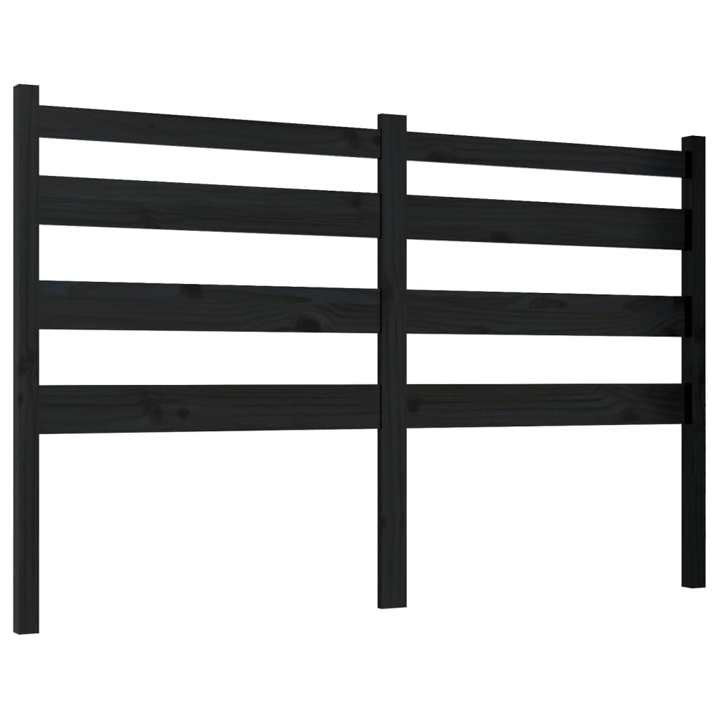 vidaXL Bed Headboard Black 146x4x100 cm Solid Wood Pine