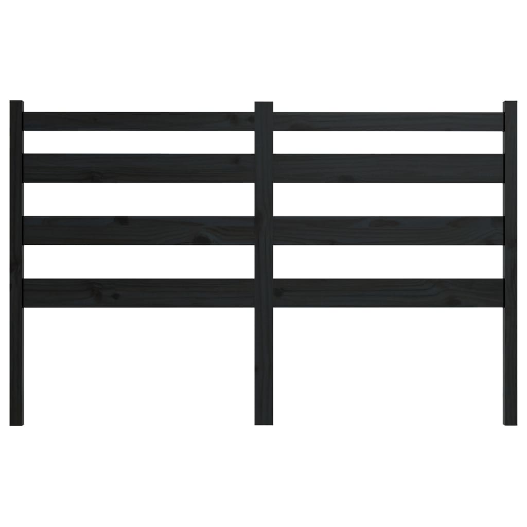 vidaXL Bed Headboard Black 146x4x100 cm Solid Wood Pine