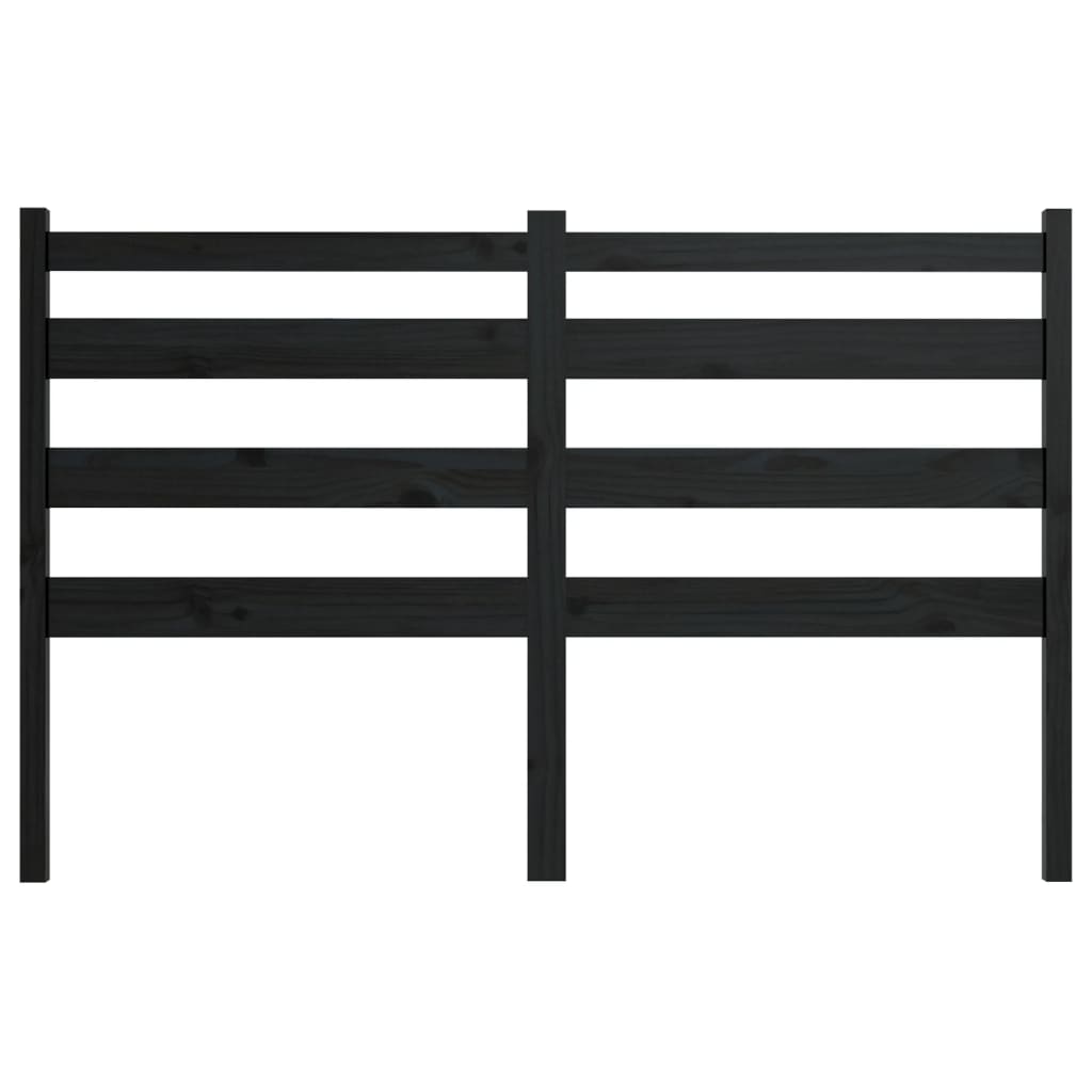 vidaXL Bed Headboard Black 206x4x100 cm Solid Wood Pine