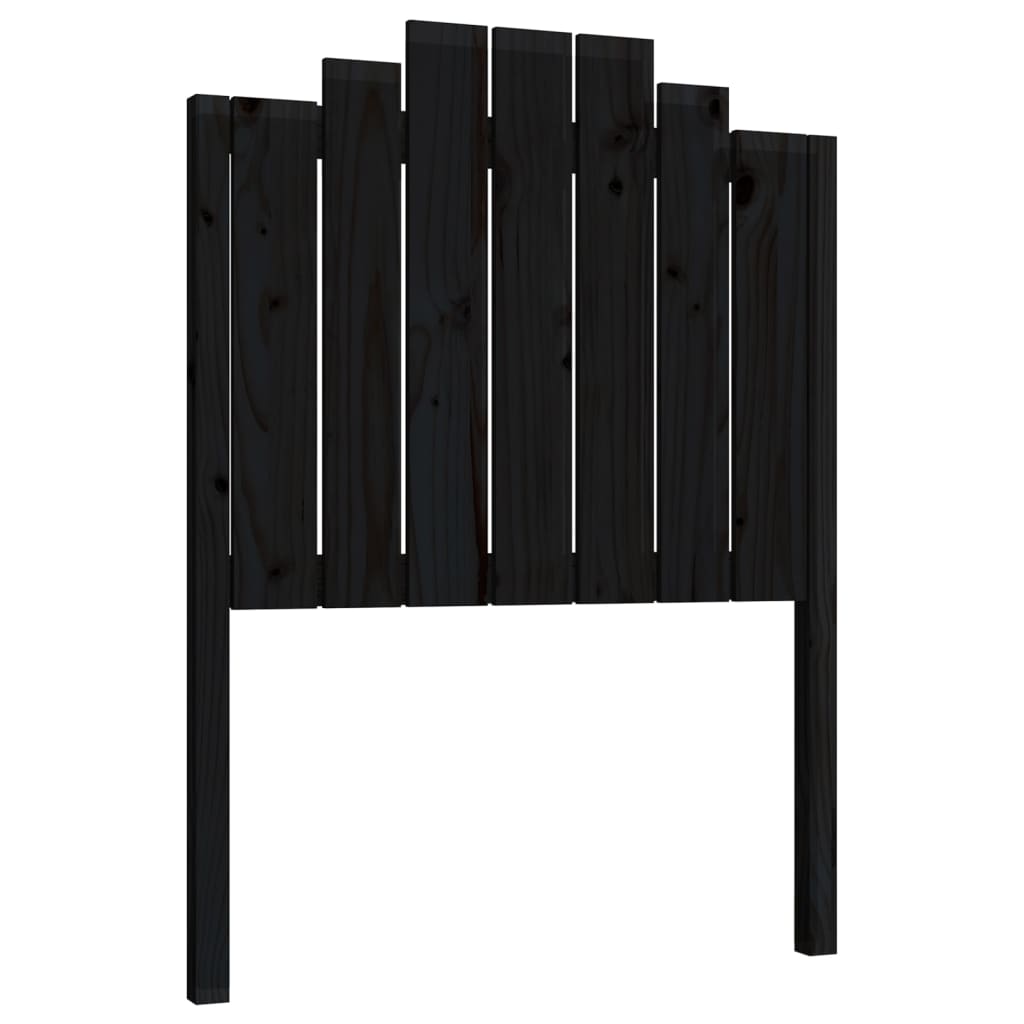 vidaXL Bed Headboard | Black | Solid Pine Wood | 81 cm x 4 cm x 110 cm