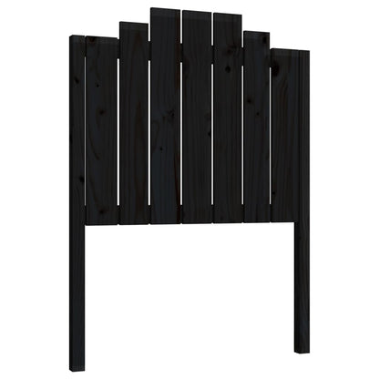 vidaXL Bed Headboard | Black | Solid Pine Wood | 81 cm x 4 cm x 110 cm