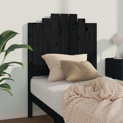 vidaXL Bed Headboard | Black | Solid Pine Wood | 81 cm x 4 cm x 110 cm
