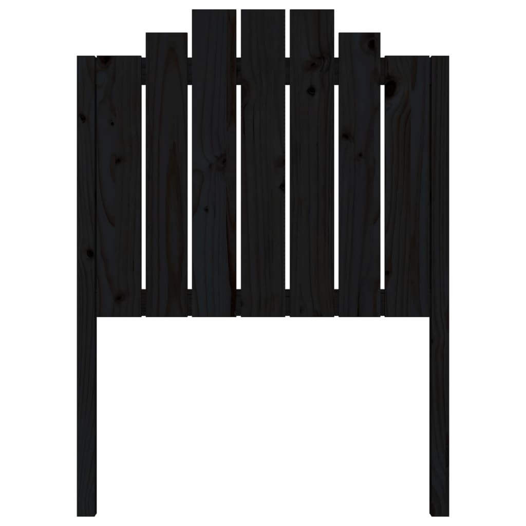 vidaXL Bed Headboard | Black | Solid Pine Wood | 81 cm x 4 cm x 110 cm