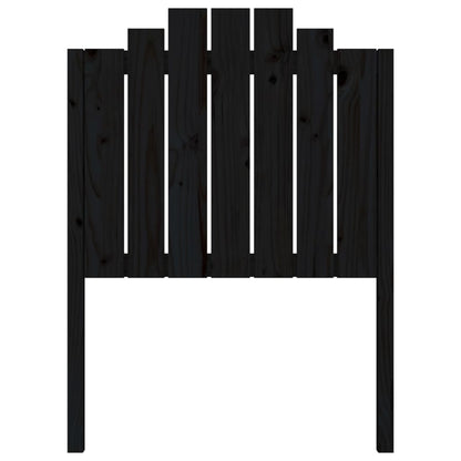 vidaXL Bed Headboard | Black | Solid Pine Wood | 81 cm x 4 cm x 110 cm