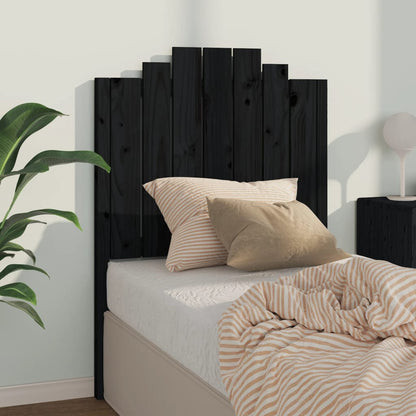 vidaXL Bed Headboard | Black | Solid Pine Wood | 81 cm x 4 cm x 110 cm