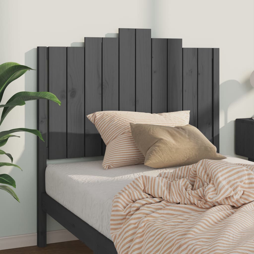 vidaXL Bed Headboard | Grey | Solid pine wood | 106 cm x 4 cm x 110 cm