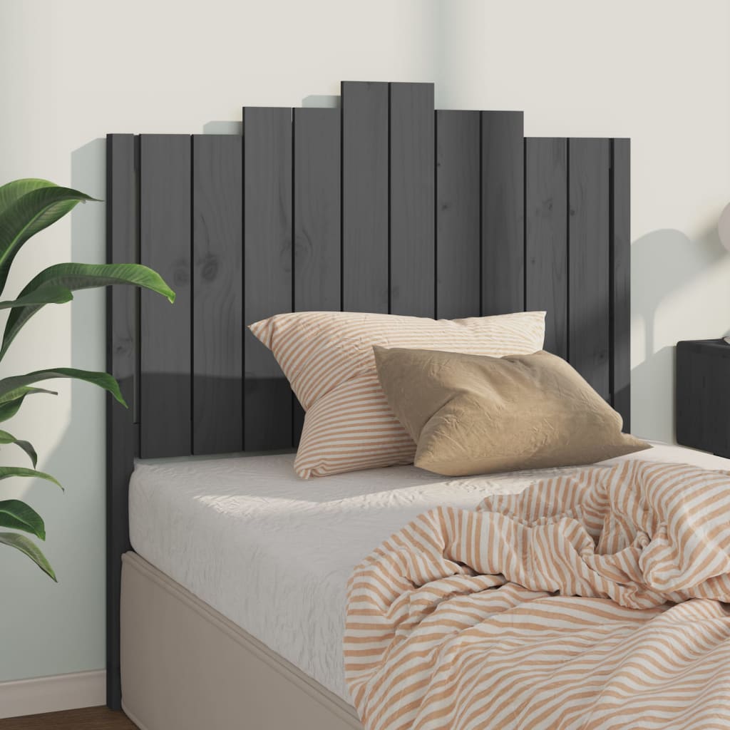 vidaXL Bed Headboard | Grey | Solid pine wood | 106 cm x 4 cm x 110 cm