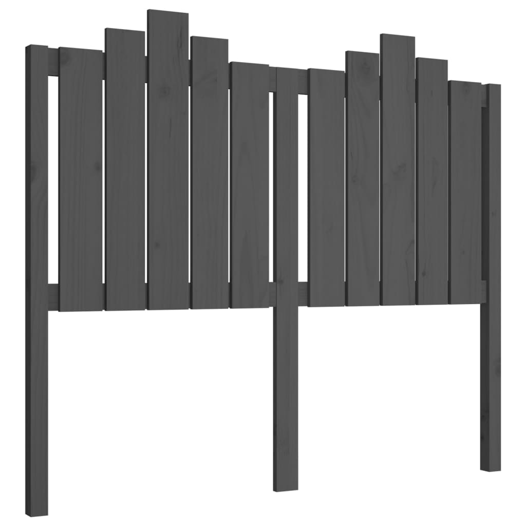 vidaXL Bed Headboard Grey 126x4x110 cm Solid Wood Pine