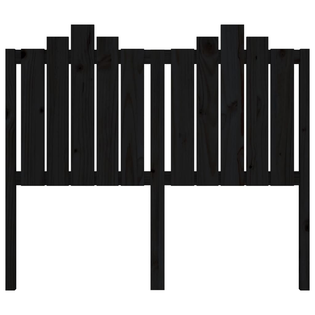 vidaXL Bed Headboard Black 126x4x110 cm Solid Wood Pine