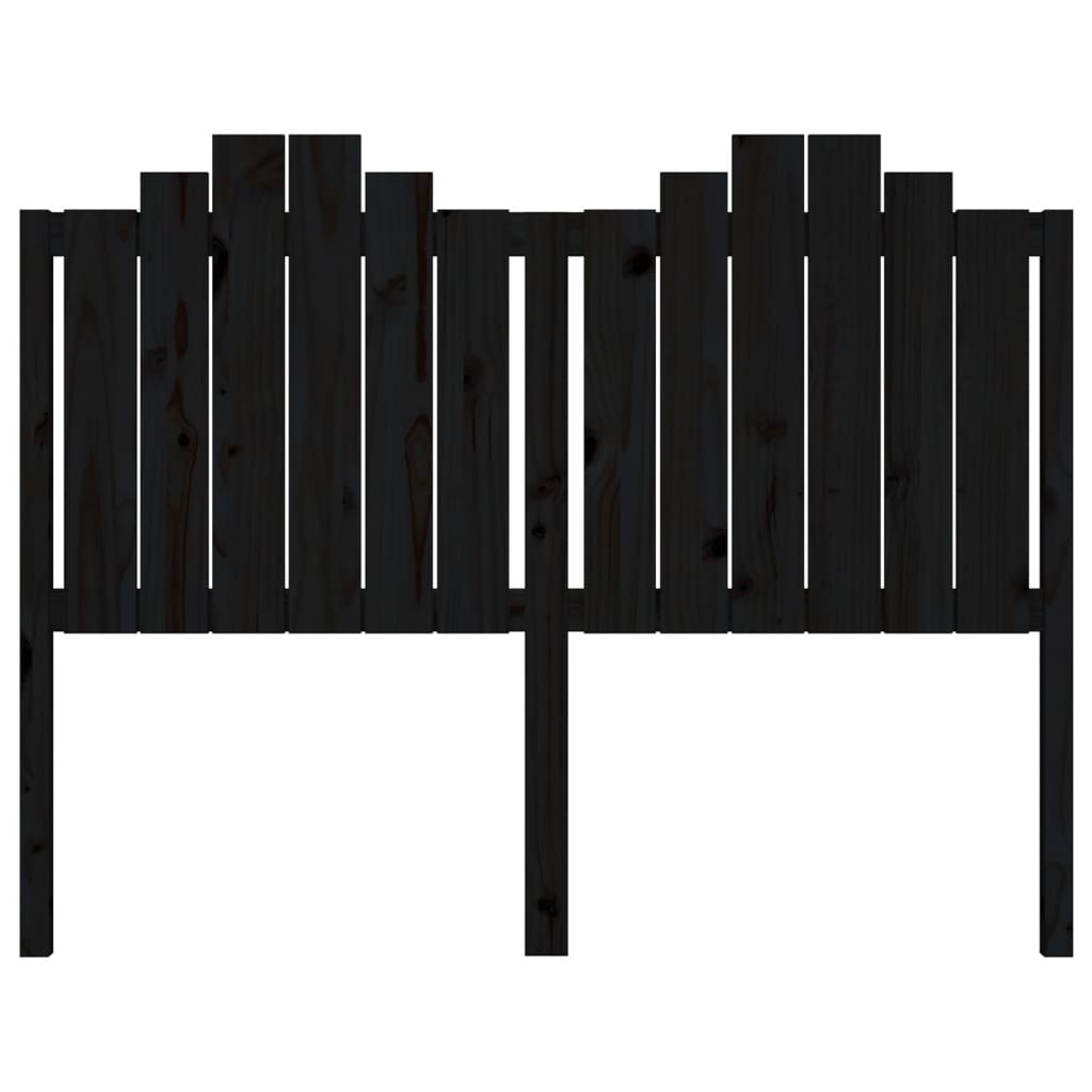 vidaXL Bed Headboard Black 146x4x110 cm Solid Wood Pine