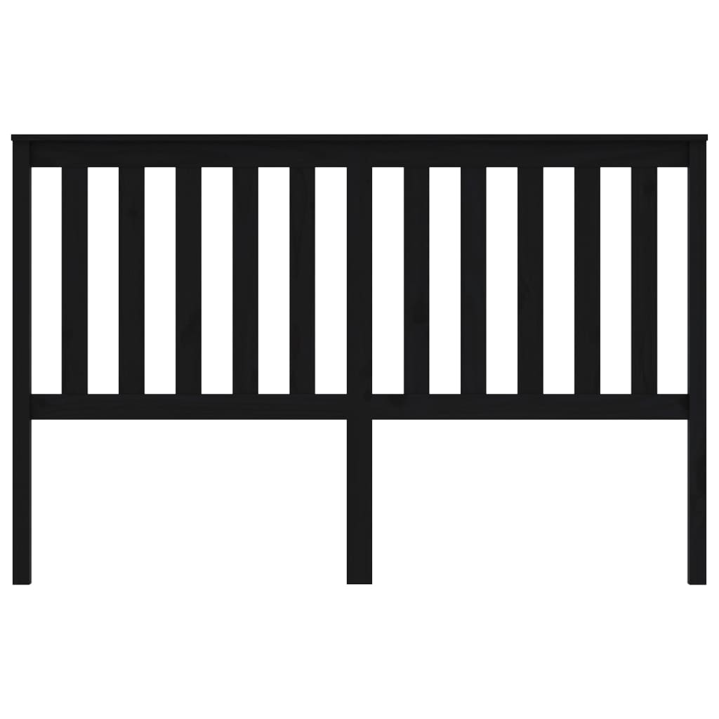 vidaXL Bed Headboard Black 166x6x101 cm Solid Wood Pine