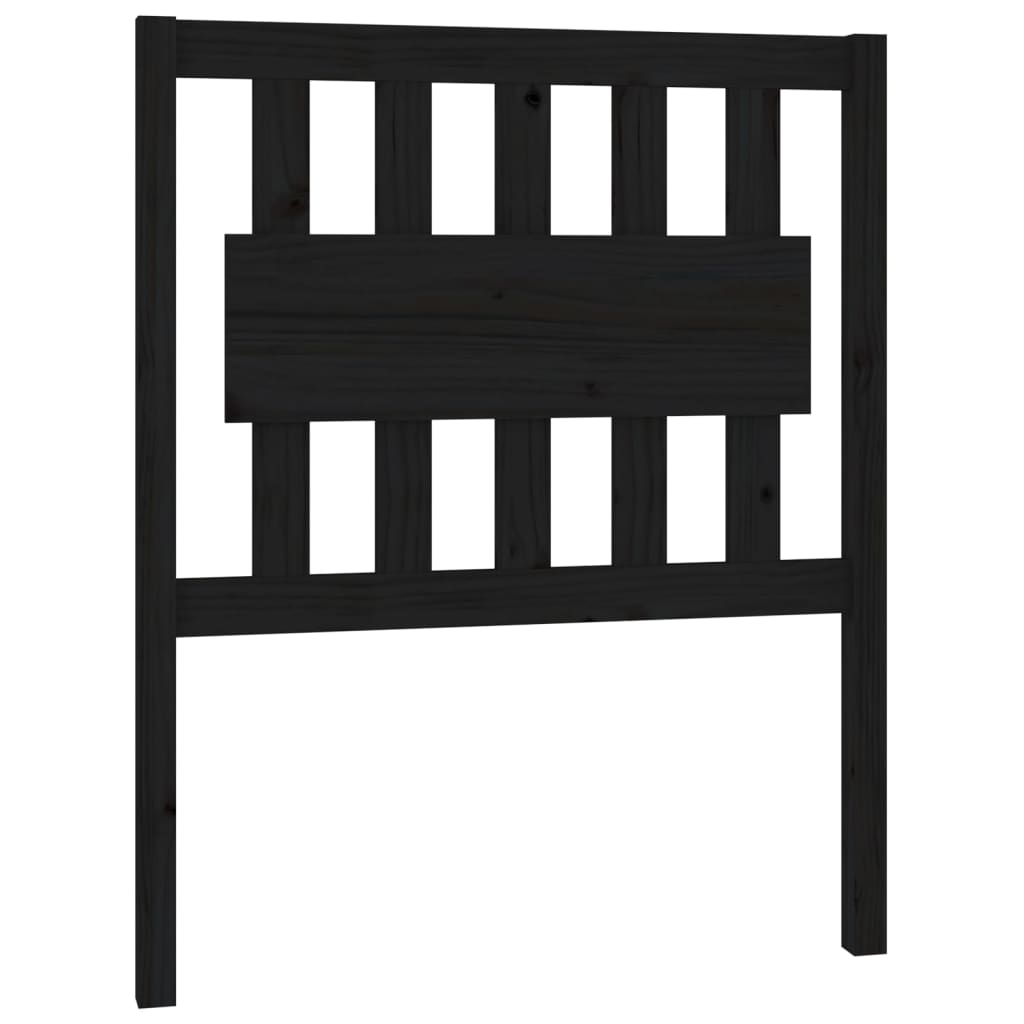 vidaXL Bed Headboard | Black | Solid Pinewood | 100cm x 80.5cm