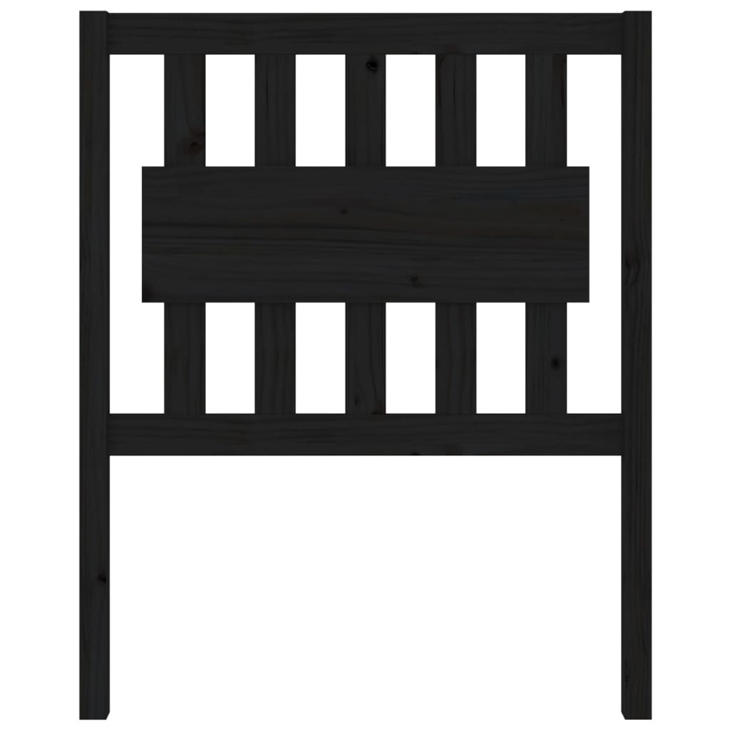 vidaXL Bed Headboard | Black | Solid Pinewood | 100cm x 80.5cm