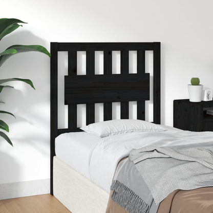 vidaXL Bed Headboard | Black | Solid Pinewood | 100cm x 80.5cm