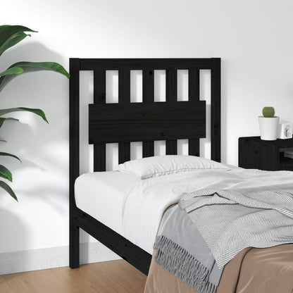 vidaXL Bed Headboard | Black | Solid Pinewood | 100cm x 80.5cm