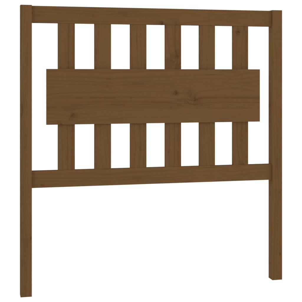 vidaXL Bed Headboard | Honey brown | Solid pinewood | Decorative Inlays