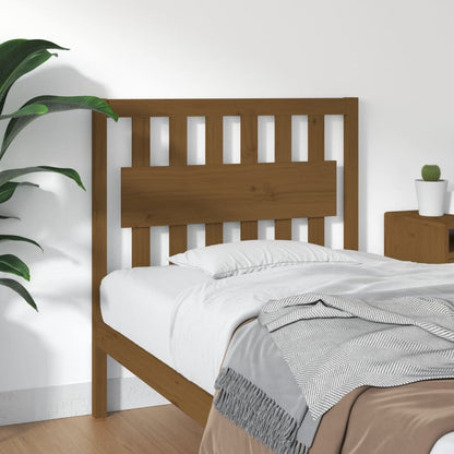 vidaXL Bed Headboard | Honey brown | Solid pinewood | Decorative Inlays