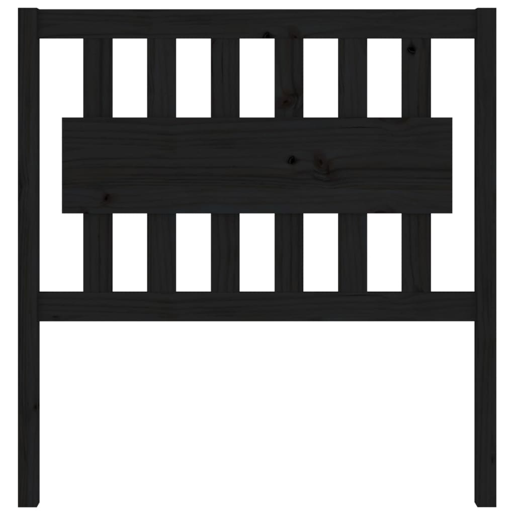 vidaXL Bed Headboard Black 95.5x4x100 cm Solid Wood Pine