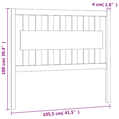 vidaXL Bed Headboard 105.5x4x100 cm Solid Wood Pine