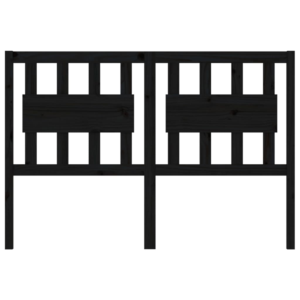 vidaXL Bed Headboard Black 125.5x4x100 cm Solid Wood Pine