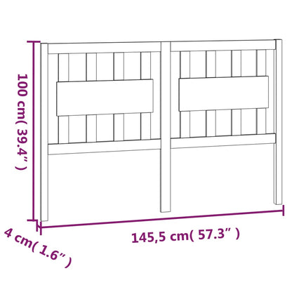 vidaXL Bed Headboard White 145.5x4x100 cm Solid Wood Pine