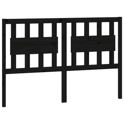 vidaXL Bed Headboard | Black | Solid Pine Wood | 145.5x4x100 cm