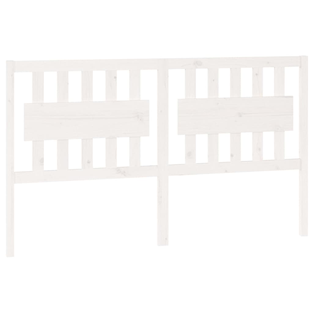 vidaXL Bed Headboard | White | Solid pine wood | 155.5 cm width x 100 cm height