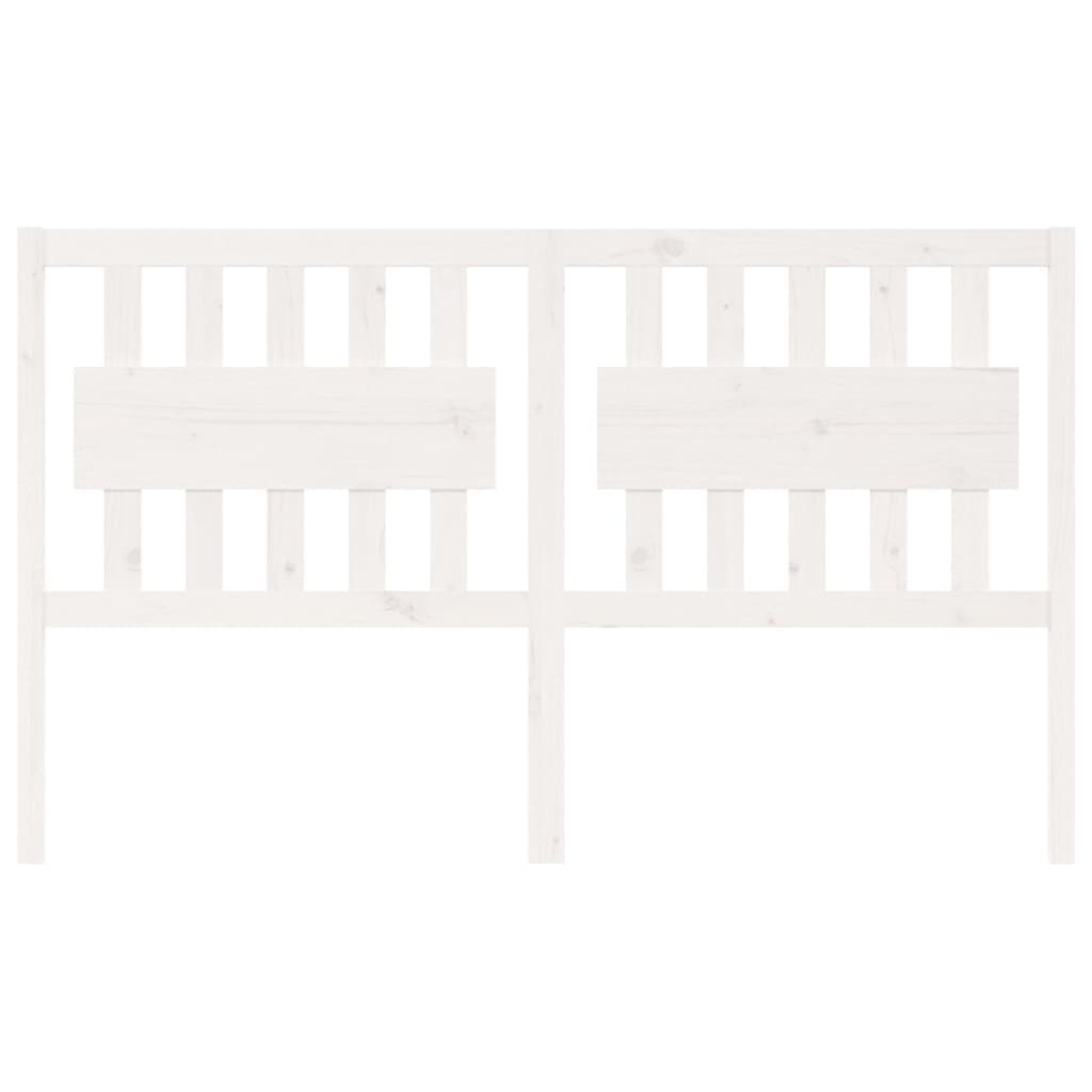 vidaXL Bed Headboard | White | Solid pine wood | 155.5 cm width x 100 cm height