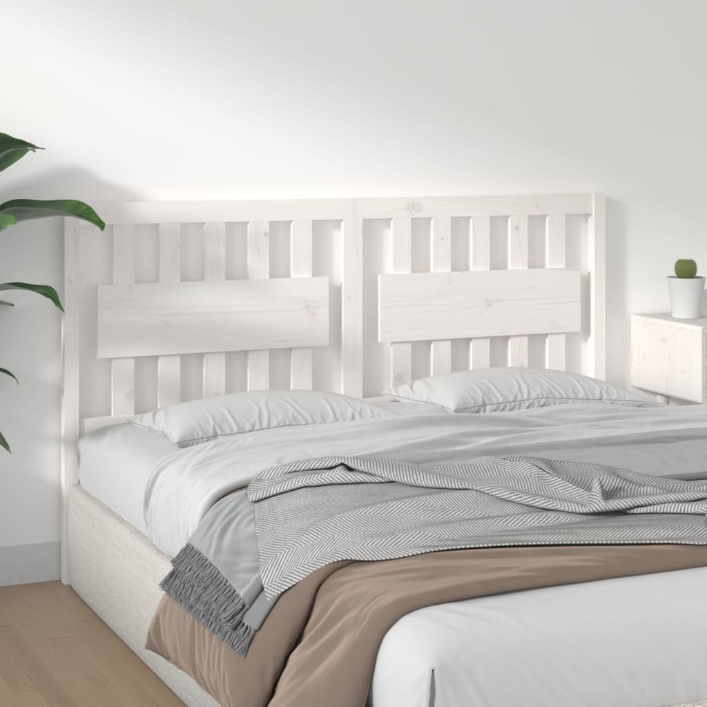 vidaXL Bed Headboard | White | Solid pine wood | 155.5 cm width x 100 cm height