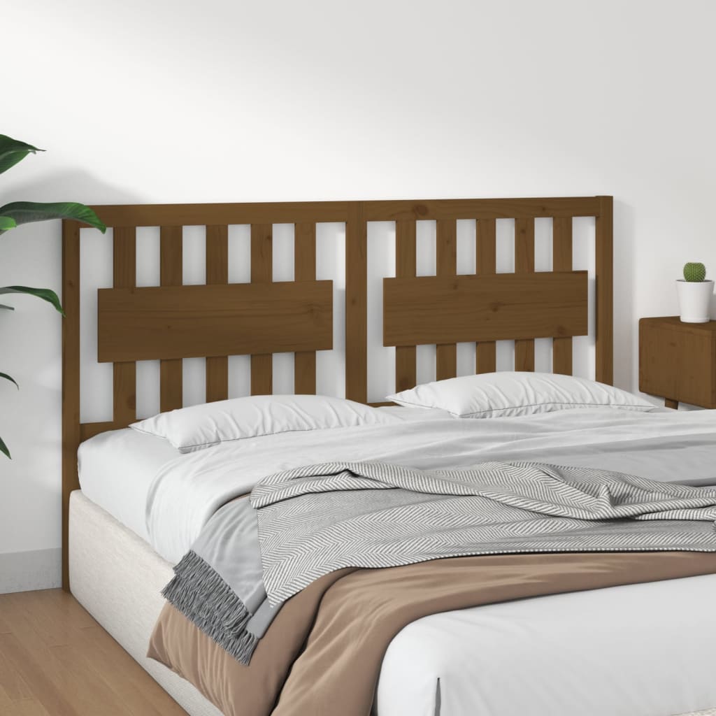 vidaXL Bed Headboard Honey Brown 155.5x4x100 cm Solid Wood Pine