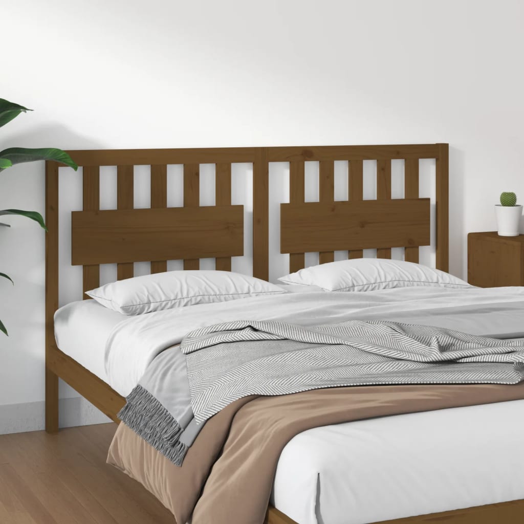 vidaXL Bed Headboard Honey Brown 155.5x4x100 cm Solid Wood Pine