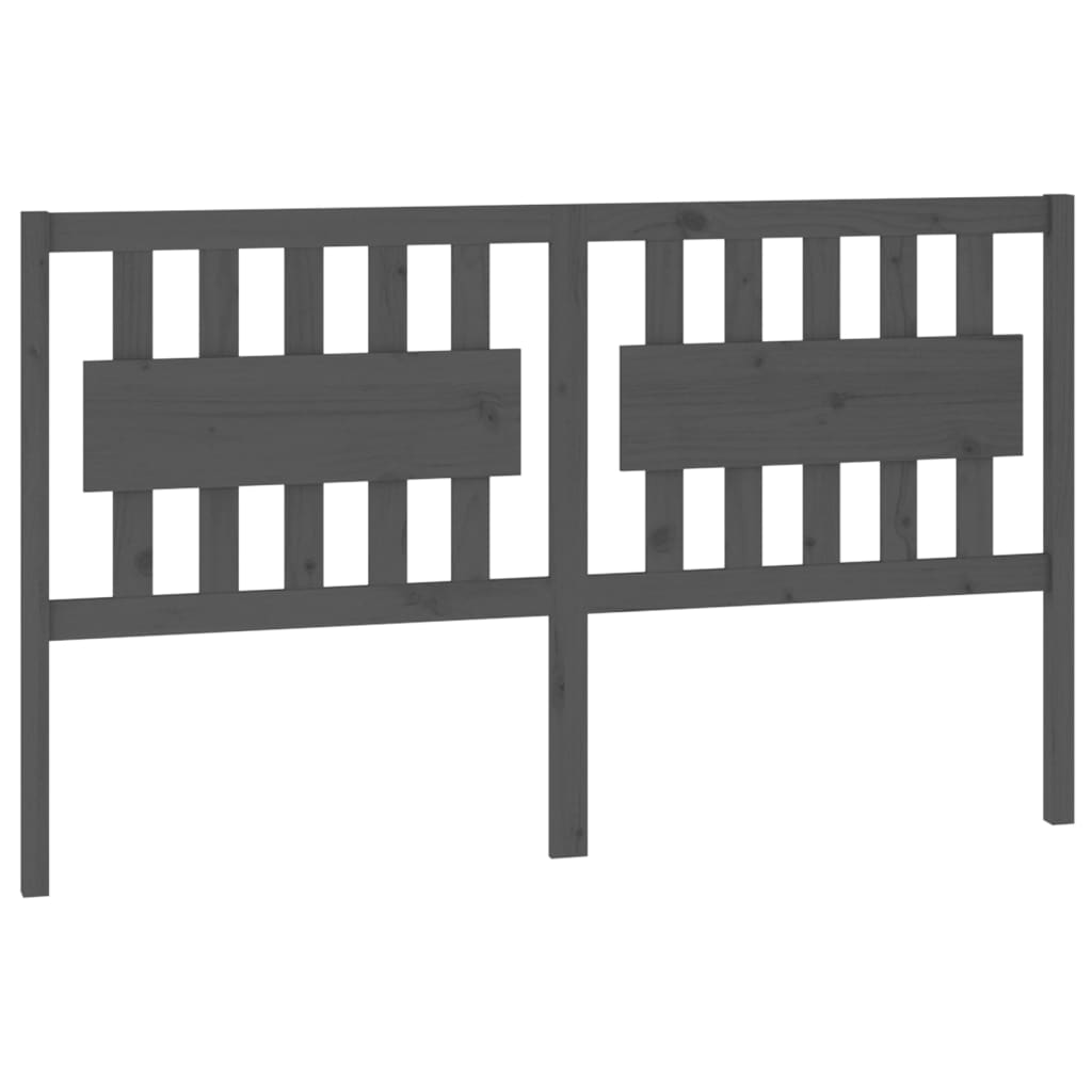 vidaXL Bed Headboard | Grey | Solid pine wood | 165.5 x 4 x 100 cm