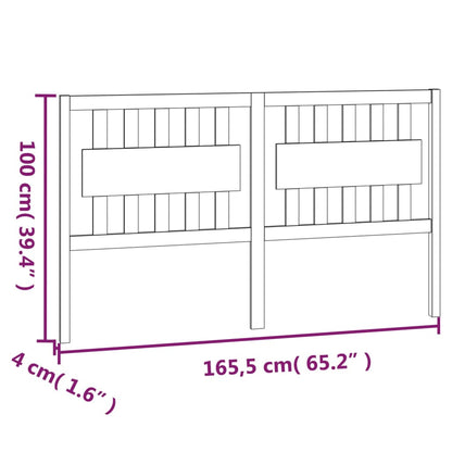 vidaXL Bed Headboard | Grey | Solid pine wood | 165.5 x 4 x 100 cm
