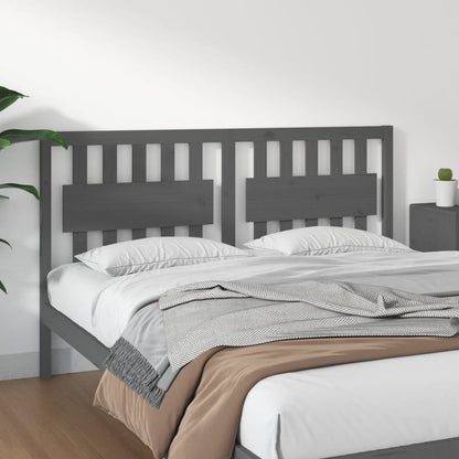 vidaXL Bed Headboard | Grey | Solid pine wood | 165.5 x 4 x 100 cm