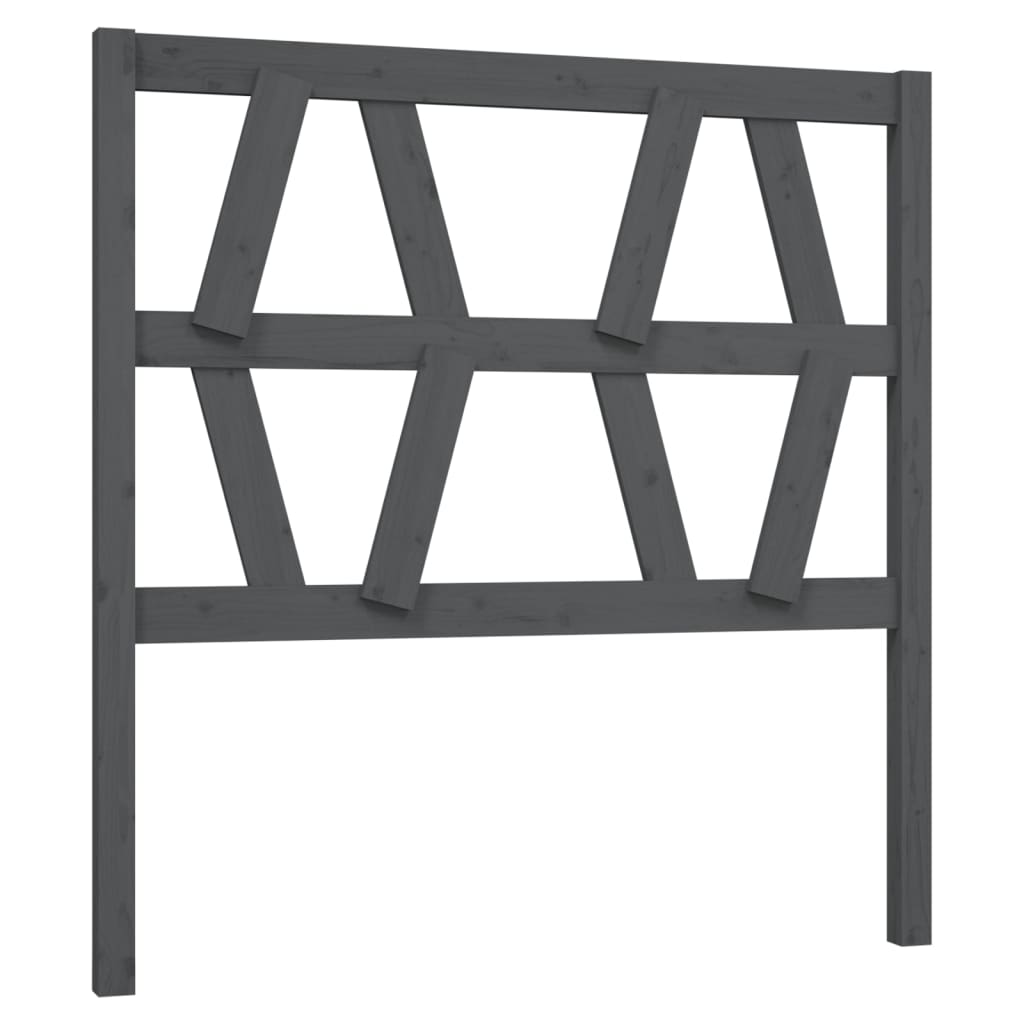 vidaXL Bed Headboard | Grey | Solid pinewood | 81 x 4 x 100 cm