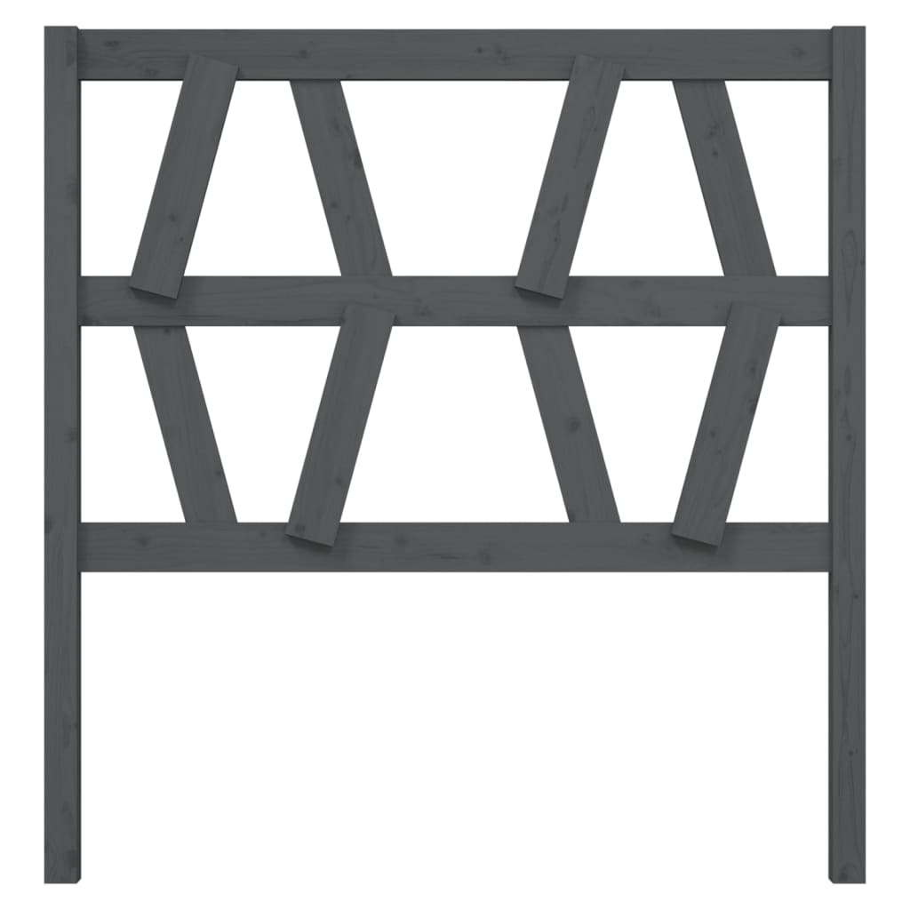 vidaXL Bed Headboard | Grey | Solid pinewood | 81 x 4 x 100 cm