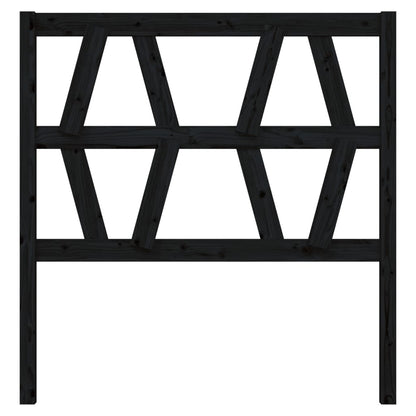 vidaXL Bed Headboard | Black | Solid Pine Wood | Single size | Decorative Inlays