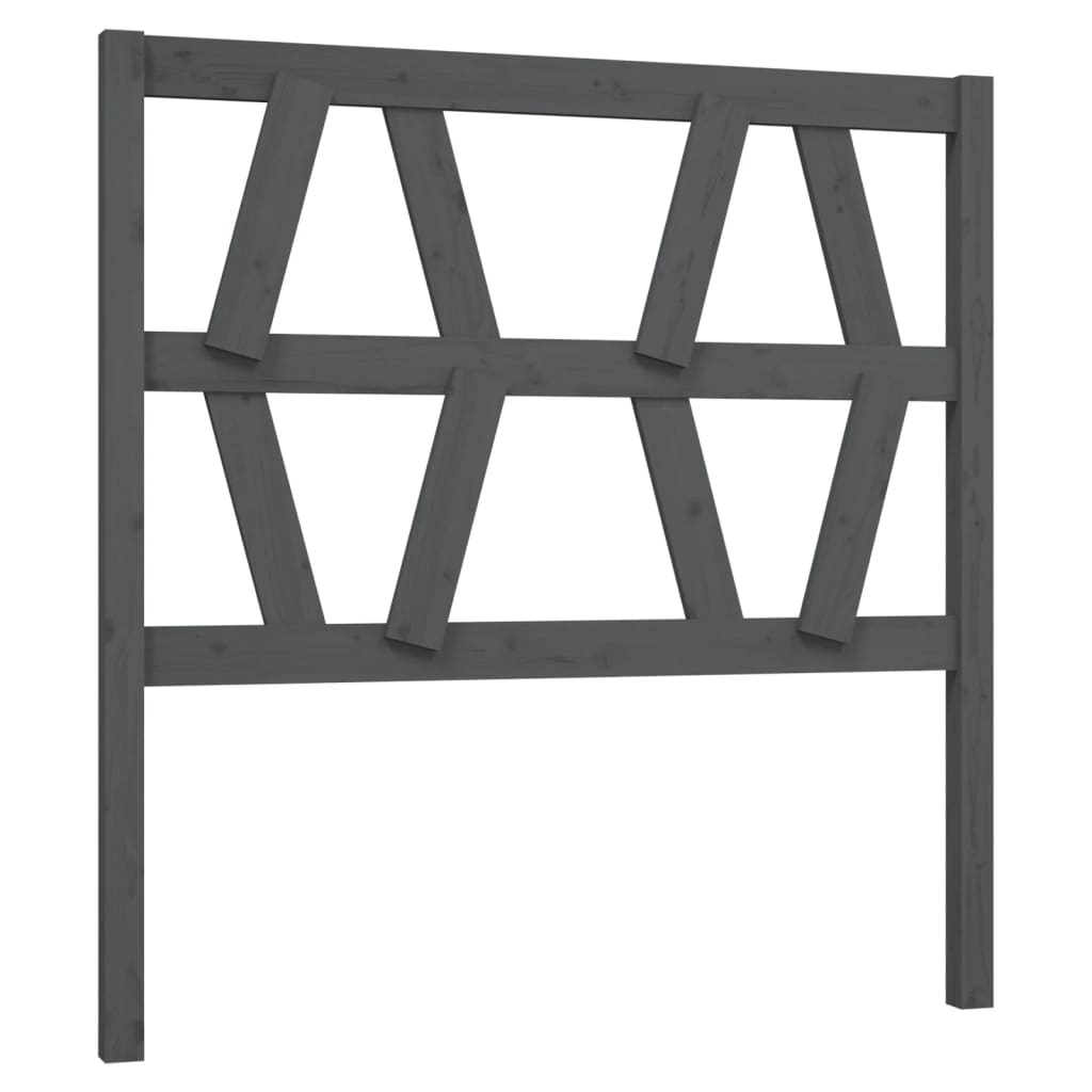 vidaXL Bed Headboard | Grey | Solid pine wood | Standard | Bed Headboard