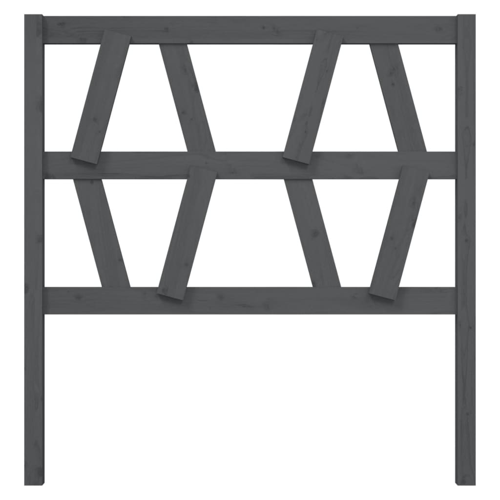 vidaXL Bed Headboard | Grey | Solid pine wood | Standard | Bed Headboard