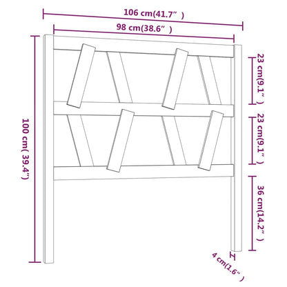 vidaXL Bed Headboard | Grey | Solid pine wood | Standard | Bed Headboard