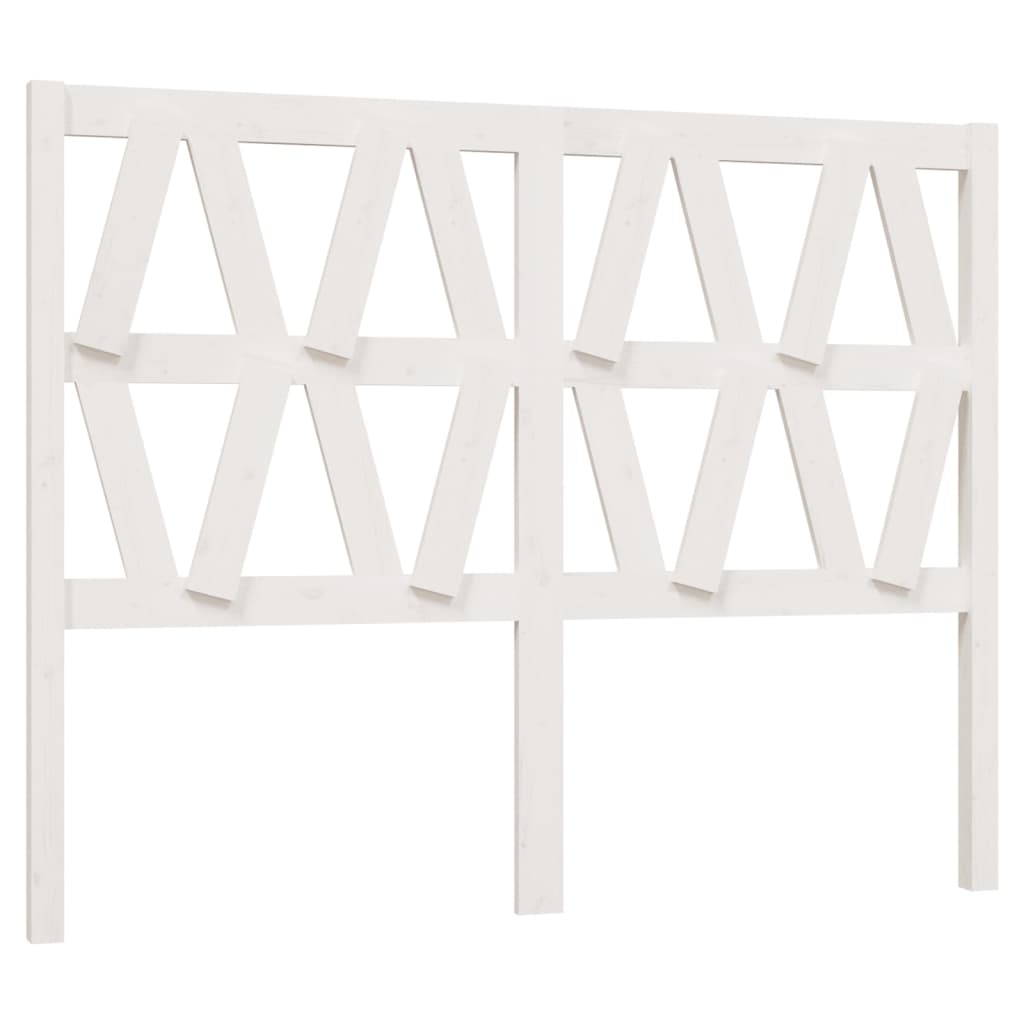 vidaXL Bed Headboard | White | Solid pine wood | 126x4x100 cm