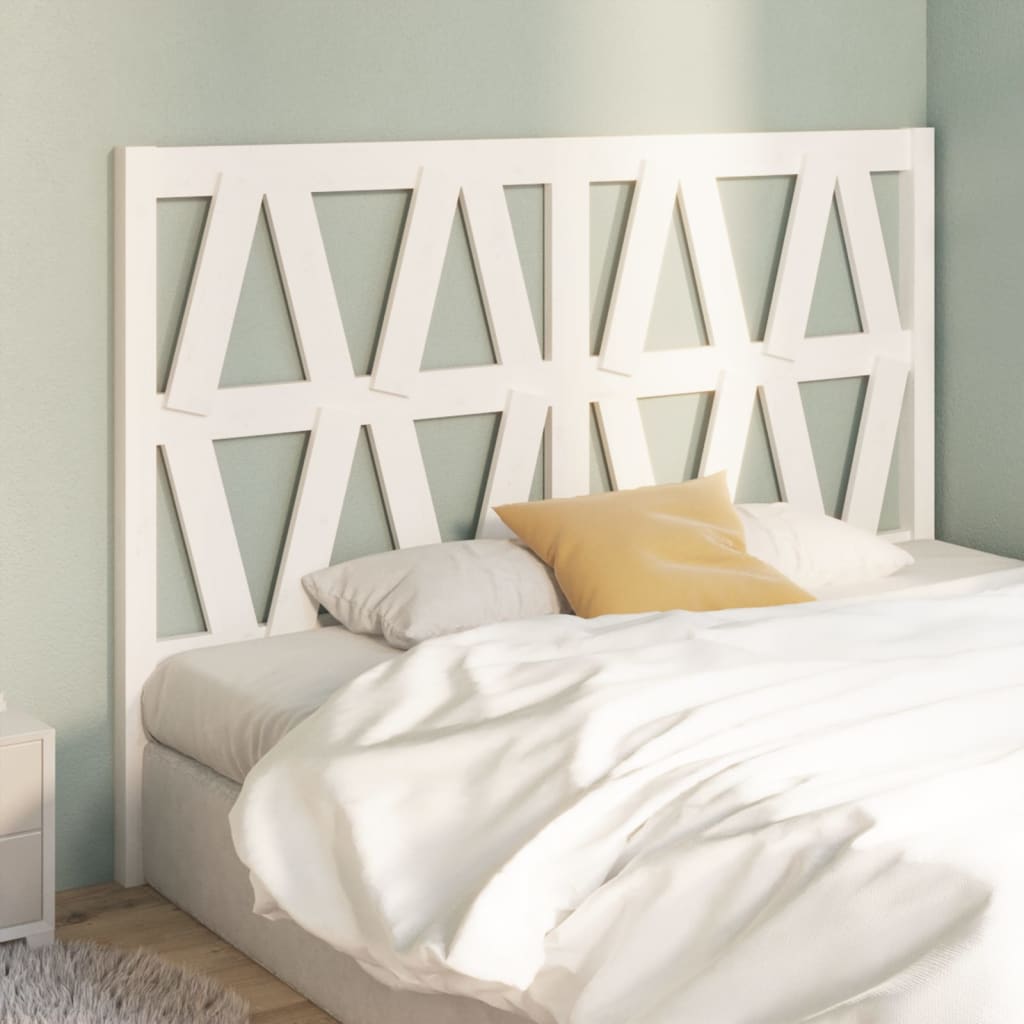 vidaXL Bed Headboard | White | Solid pine wood | 126x4x100 cm